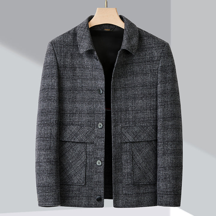 Men's Stylish Jacket with A Chic Check Pattern and Practical Pockets Lisslune