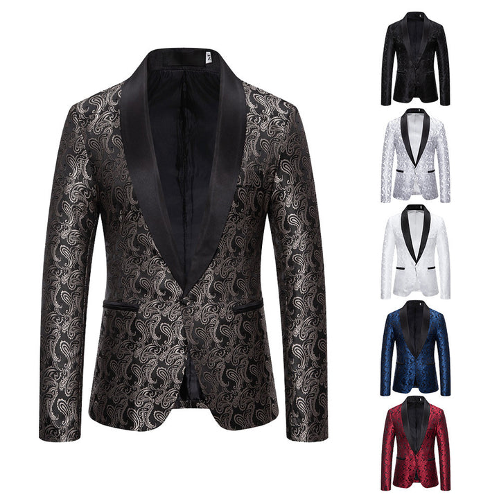 Men's elegant tuxedo blazer with luxurious paisley pattern Lisslune