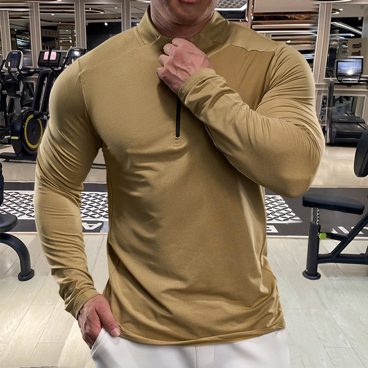 Men's Sporty Functional Shirt with Half Zip Lisslune