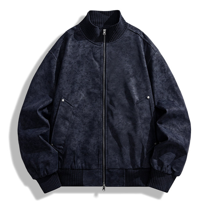 Men's stylish bomber jacket with unique texture Lisslune