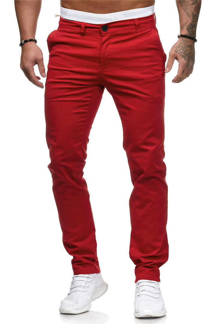 Men's Tailored Slim-Fit Chino Pants Lisslune