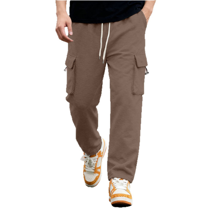 Men's cargo pants with elastic waistband and practical side pockets Lisslune