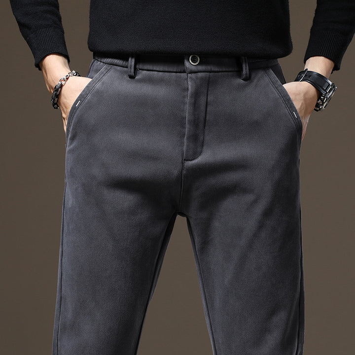 Men's Casual Chino Pants with Roll-Up Waistband and Elastic Material Lisslune