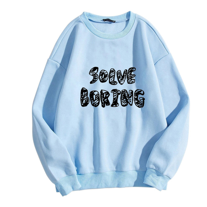 Women's casual sweatshirt with creative lettering Lisslune