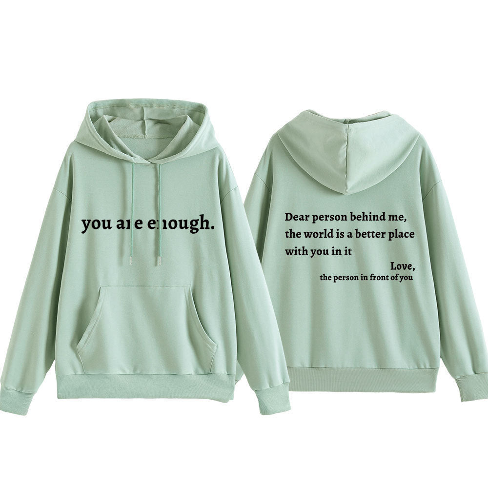 Women's hooded sweatshirt with motivational lettering and comfortable fit Lisslune