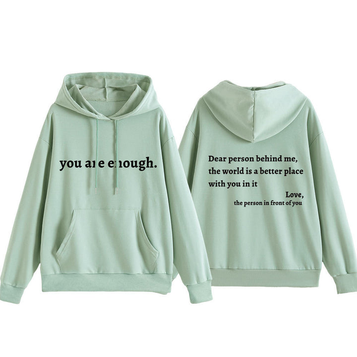 Women's hooded sweatshirt with motivational lettering and comfortable fit Lisslune