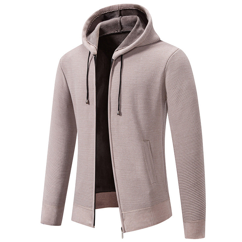 Men's modern hooded jacket with textured design and practical pockets Lisslune