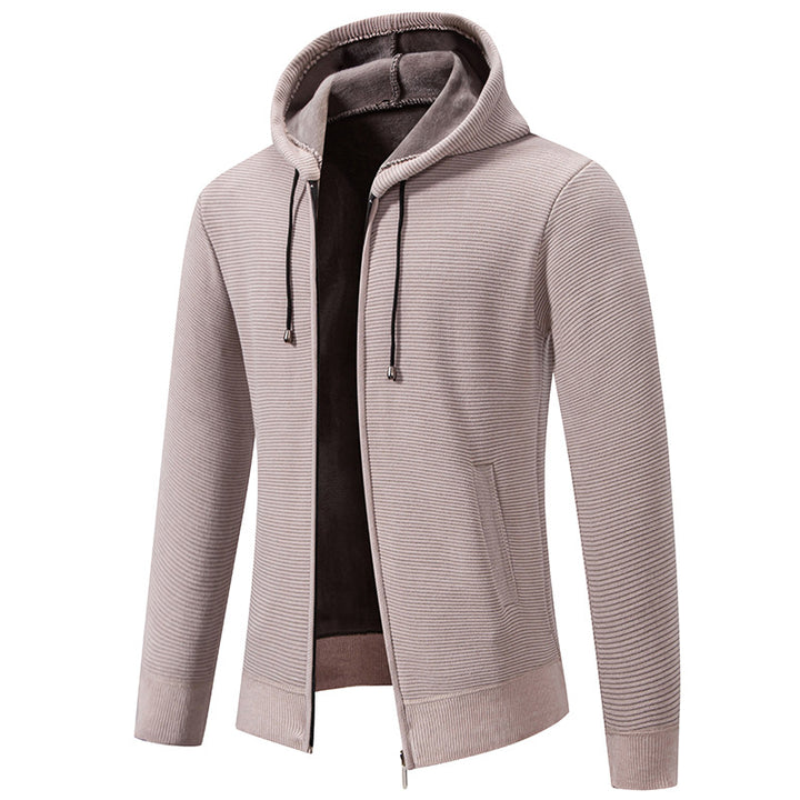 Men's modern hooded jacket with textured design and practical pockets Lisslune