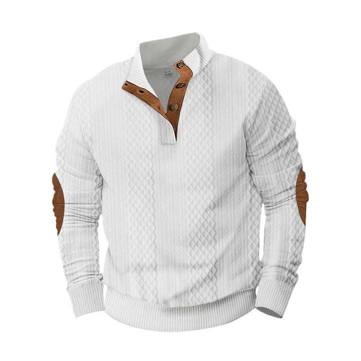 Men's stylish knit sweater with innovative collar and elegant contrast details Lisslune