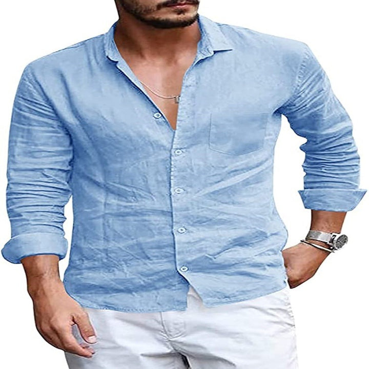 Men's casual long sleeve shirt made of breathable and air-permeable fabric Lisslune