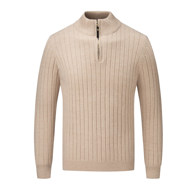 Men's sweater with modern stand-up collar and complementary zipper Lisslune