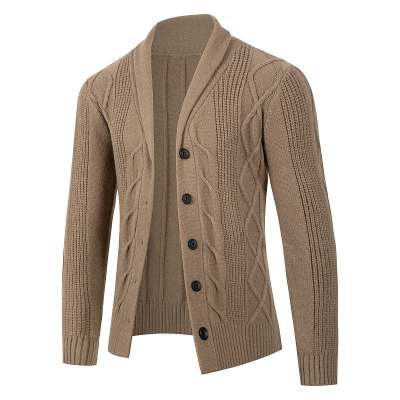 Men's cardigan with modern cable patterns and comfortable fit Lisslune