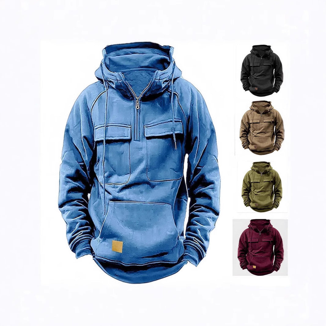 Men's sporty hoodie in utility style with practical pockets Lisslune