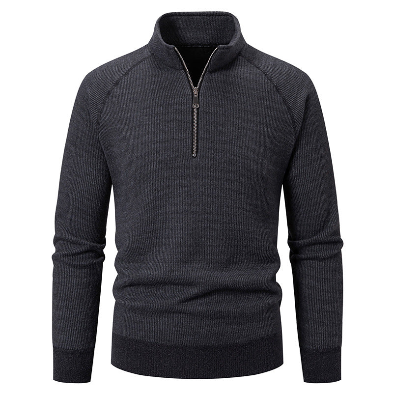 Men's turtleneck sweater with modern zipper and textured design Lisslune