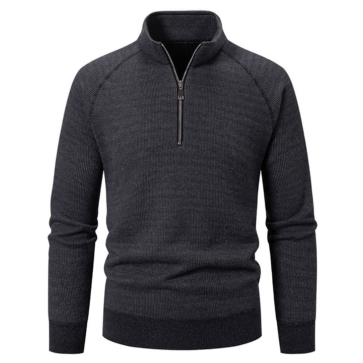 Men's turtleneck sweater with modern zipper and textured design Lisslune