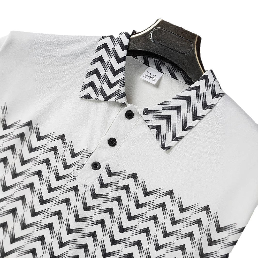 Men's polo shirt with modern patterned details Lisslune