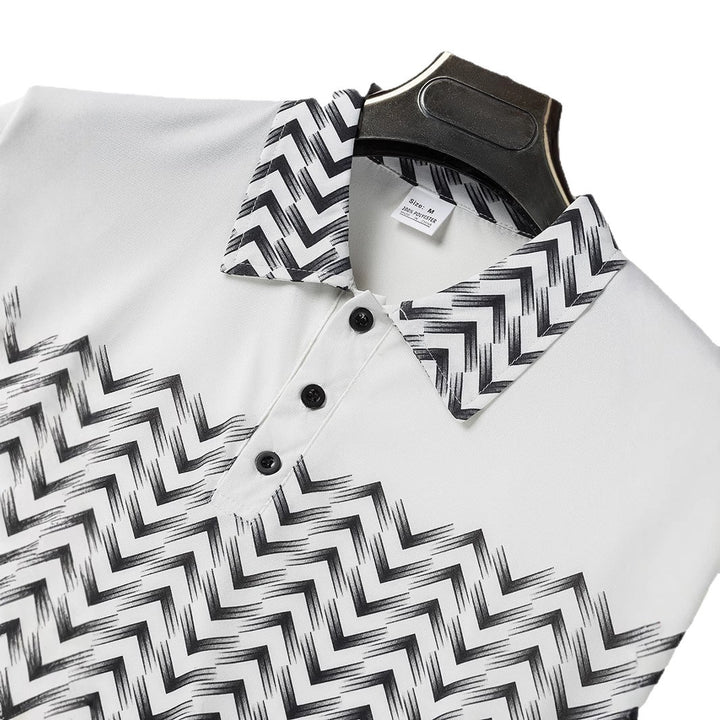 Men's polo shirt with modern patterned details Lisslune