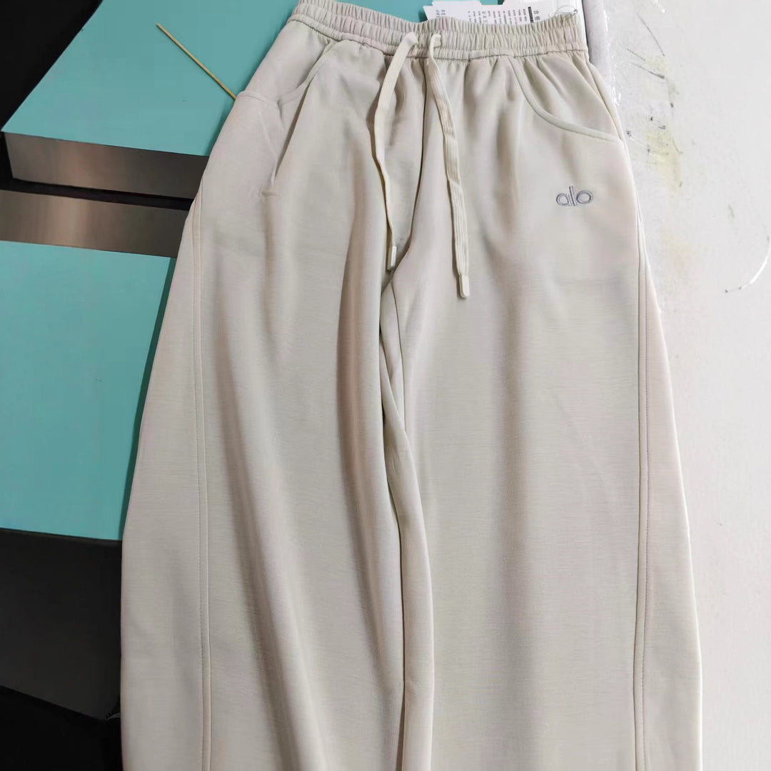 Women's elegant leisure pants with side pockets and elastic waistband Lisslune