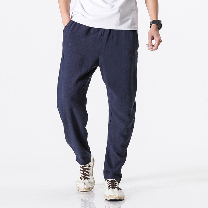 Men's casual harem pants made of breathable linen material Lisslune