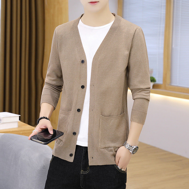 Men's elegant lightweight knitted cardigan with pockets Lisslune