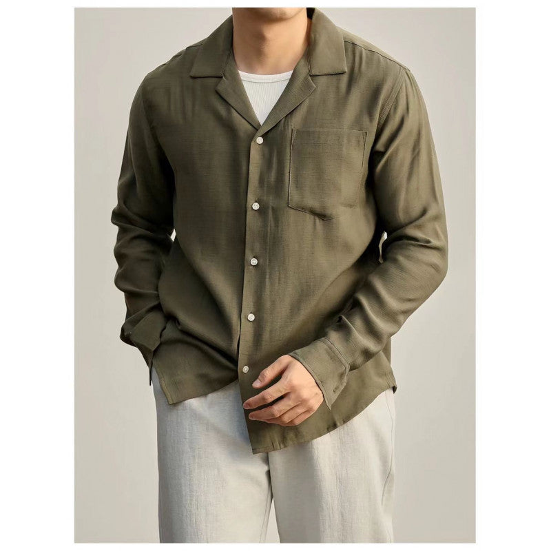 Men's Lightweight Short Sleeve Shirt with Chest Pocket and Casual Fit Lisslune