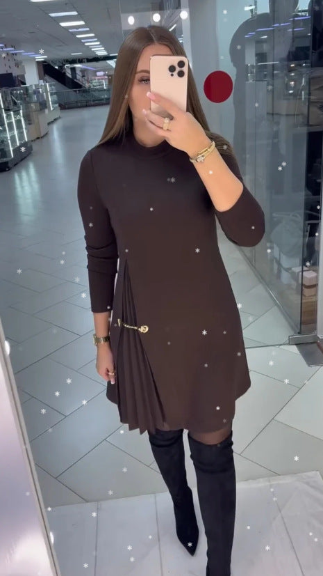 Women's elegant dress with draping and waist belt Lisslune