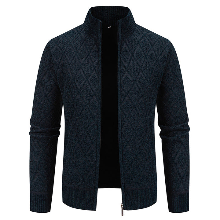 Men's cardigan with textured design and high collar Lisslune