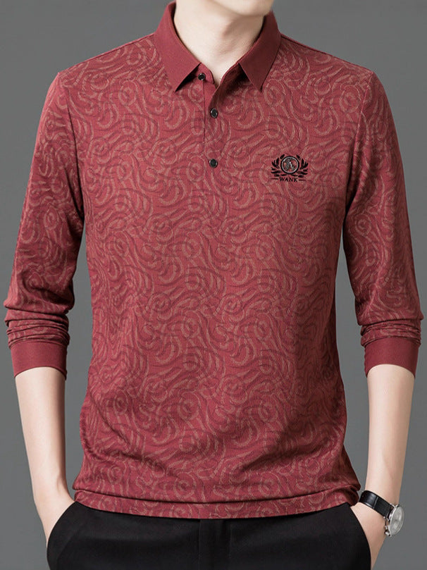Men's polo shirt with modern textured design Lisslune