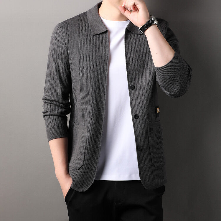 Men's cardigan with high collar Lisslune