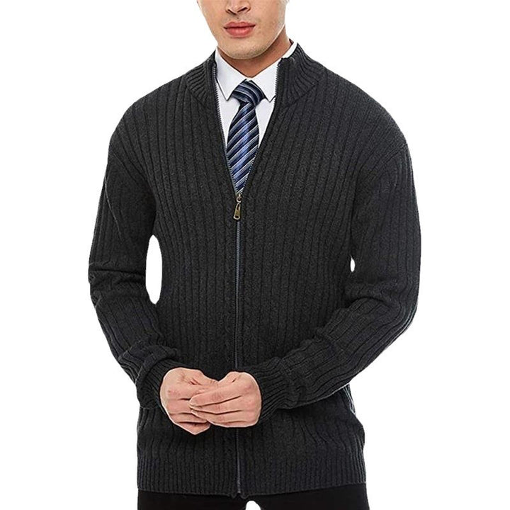 Men's sporty cardigan with zipper and raised collar Lisslune