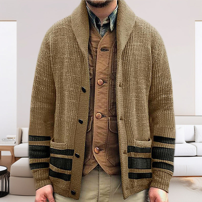 Men's cardigan with modern waffle pattern and practical pockets Lisslune