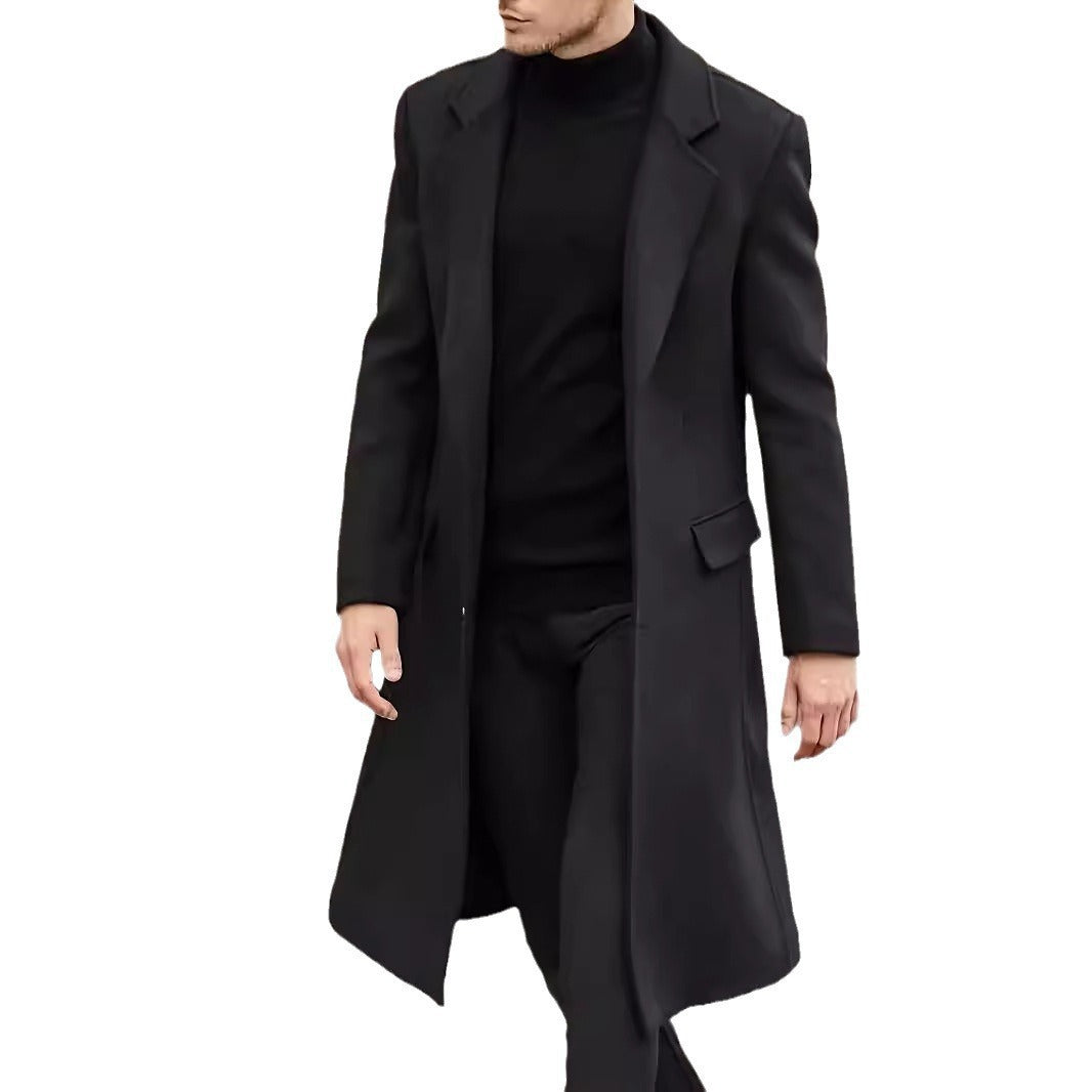 Men's elegant long-cut wool coat Lisslune
