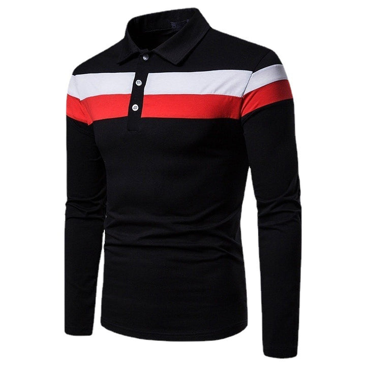 Men's long sleeve polo shirt with contrasting stripes Lisslune
