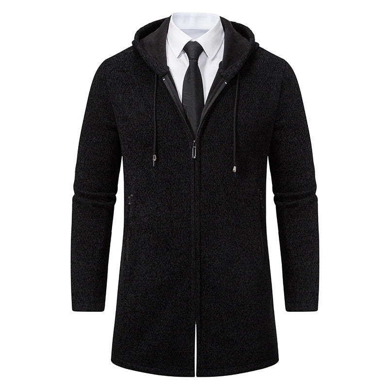 Men's Elegant Sweatshirt Jacket with Practical Zipper and Hood Lisslune