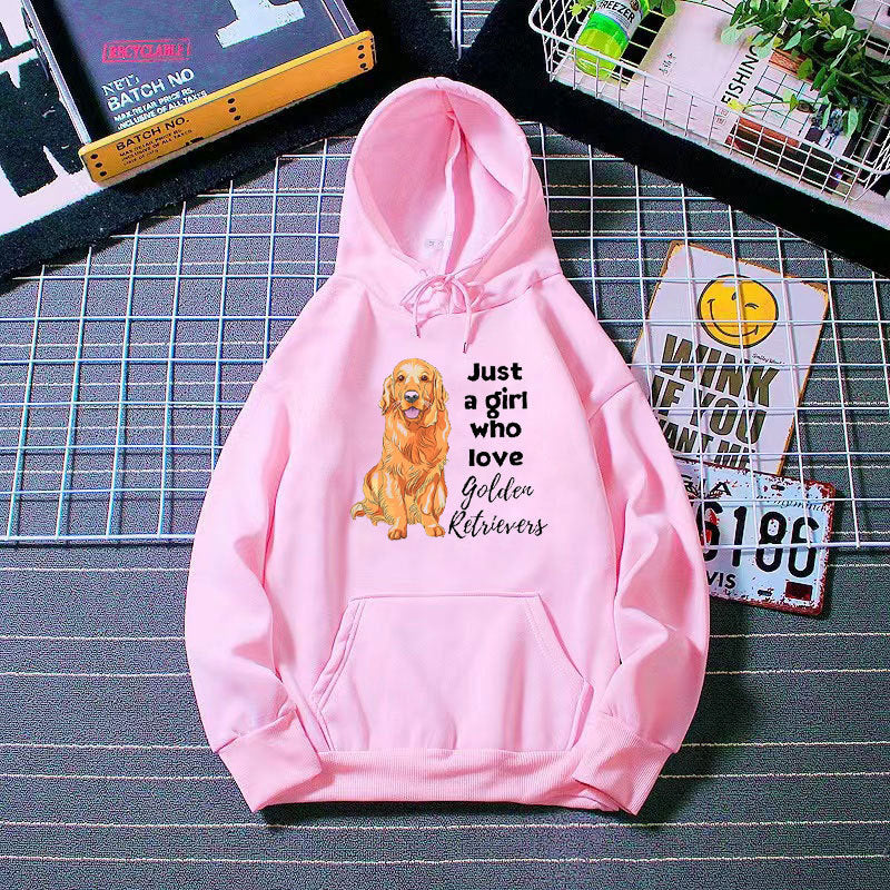 Women's Hoodie with Loving Golden Retriever Motif Lisslune