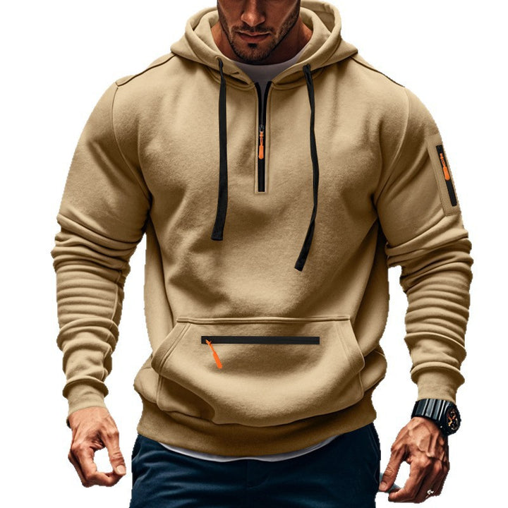 Men's sporty hoodie with zip and practical pockets Lisslune