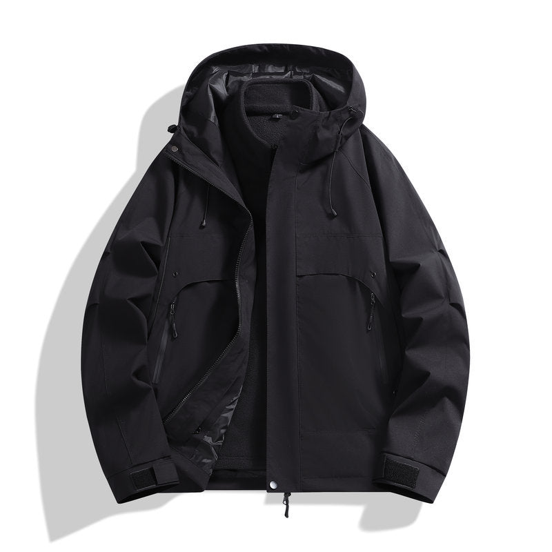 Men's weatherproof multifunction jacket with detachable hood Lisslune