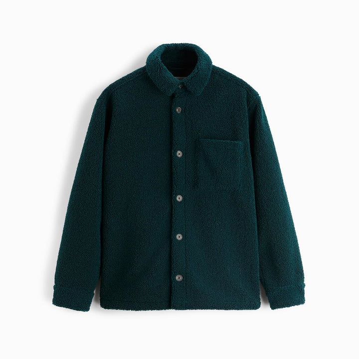 Men's comfortable fleece shirt jacket with applied breast pocket Lisslune