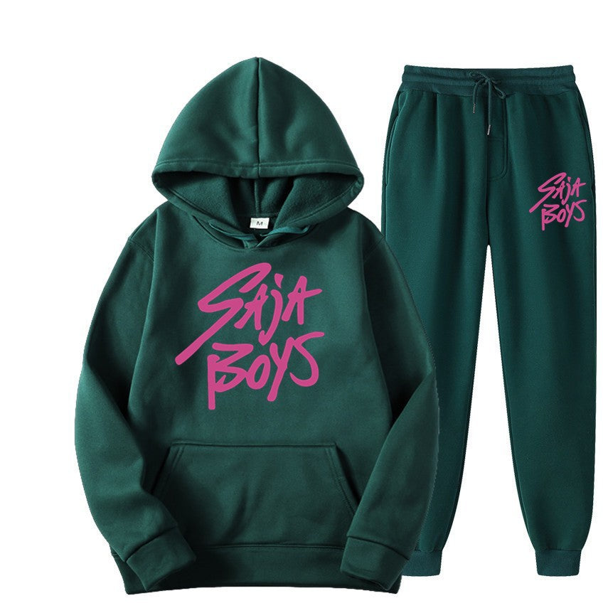 Women's hoodie and jogger set with modern graphic print Lisslune