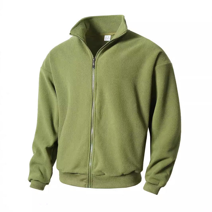 Men's fleece jacket with high collar and zipper Lisslune