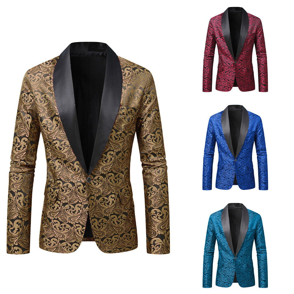 Men's elegant sequin blazer with paisley pattern Lisslune
