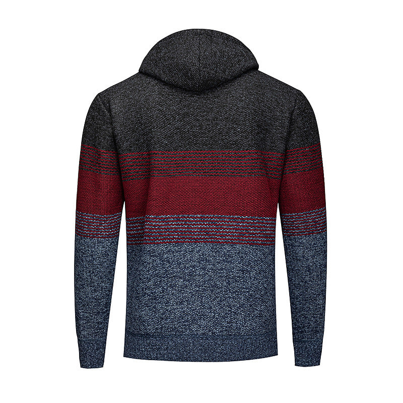 Men's Stylish Cardigan with Hood and Gradient Lisslune