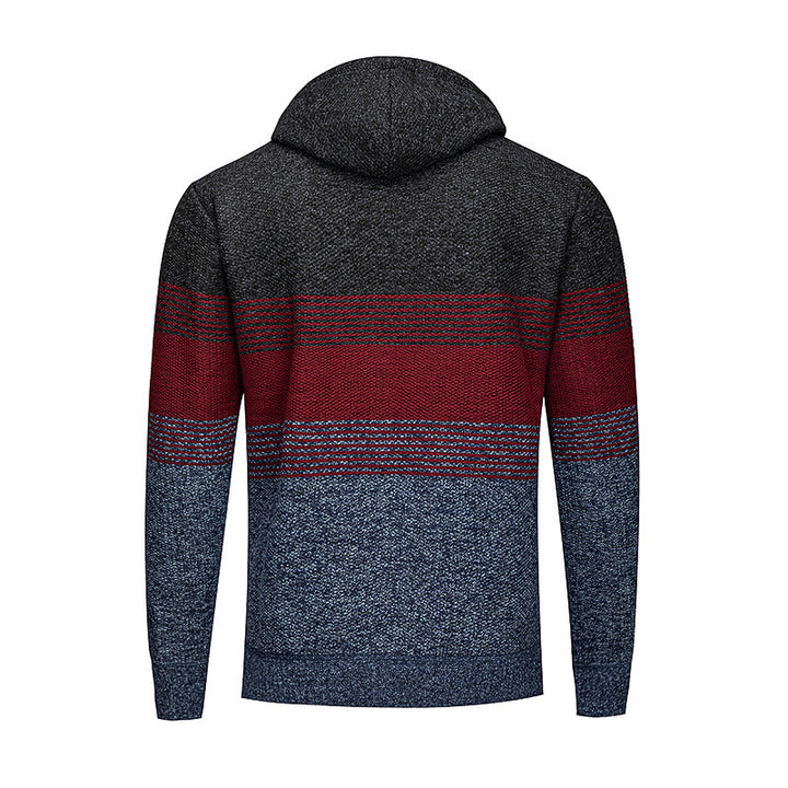 Men's Stylish Cardigan with Hood and Gradient Lisslune