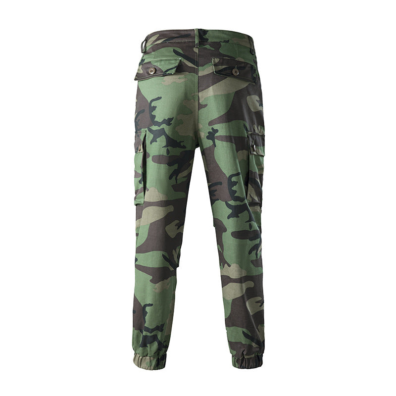 Men's Cargo Pants with Elastic Waist and Numerous Multifunctional Pockets Lisslune
