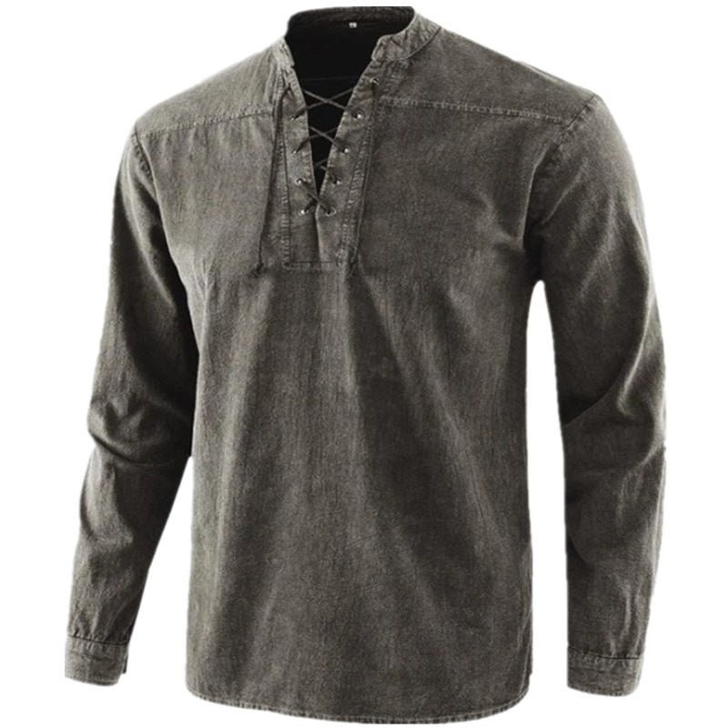 Men's casual shirt with lace closure Lisslune