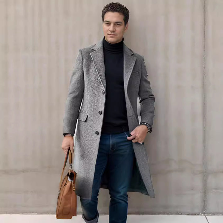 Men's elegant coat with textured fabric and modern accents Lisslune