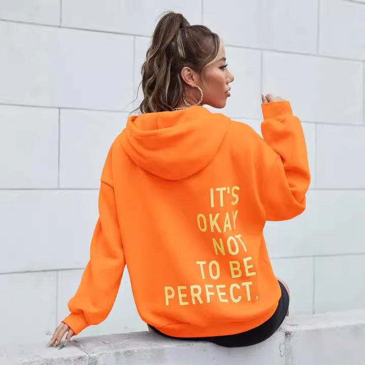 Women’s hoodie with motivational lettering and cozy lining Lisslune