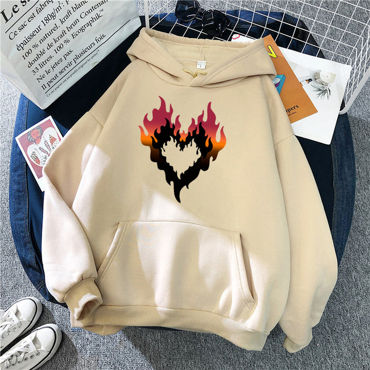 Women's hoodie with creative flame heart design Lisslune