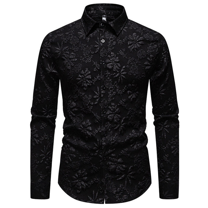 Men's long sleeve shirt with textured design Lisslune