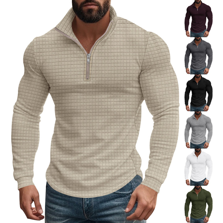 Men's midlayer pullover with high collar and textured design Lisslune